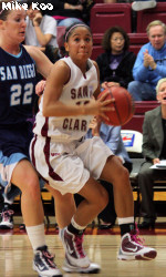San Diego Pulls Out Victory Over SCU, 67-58