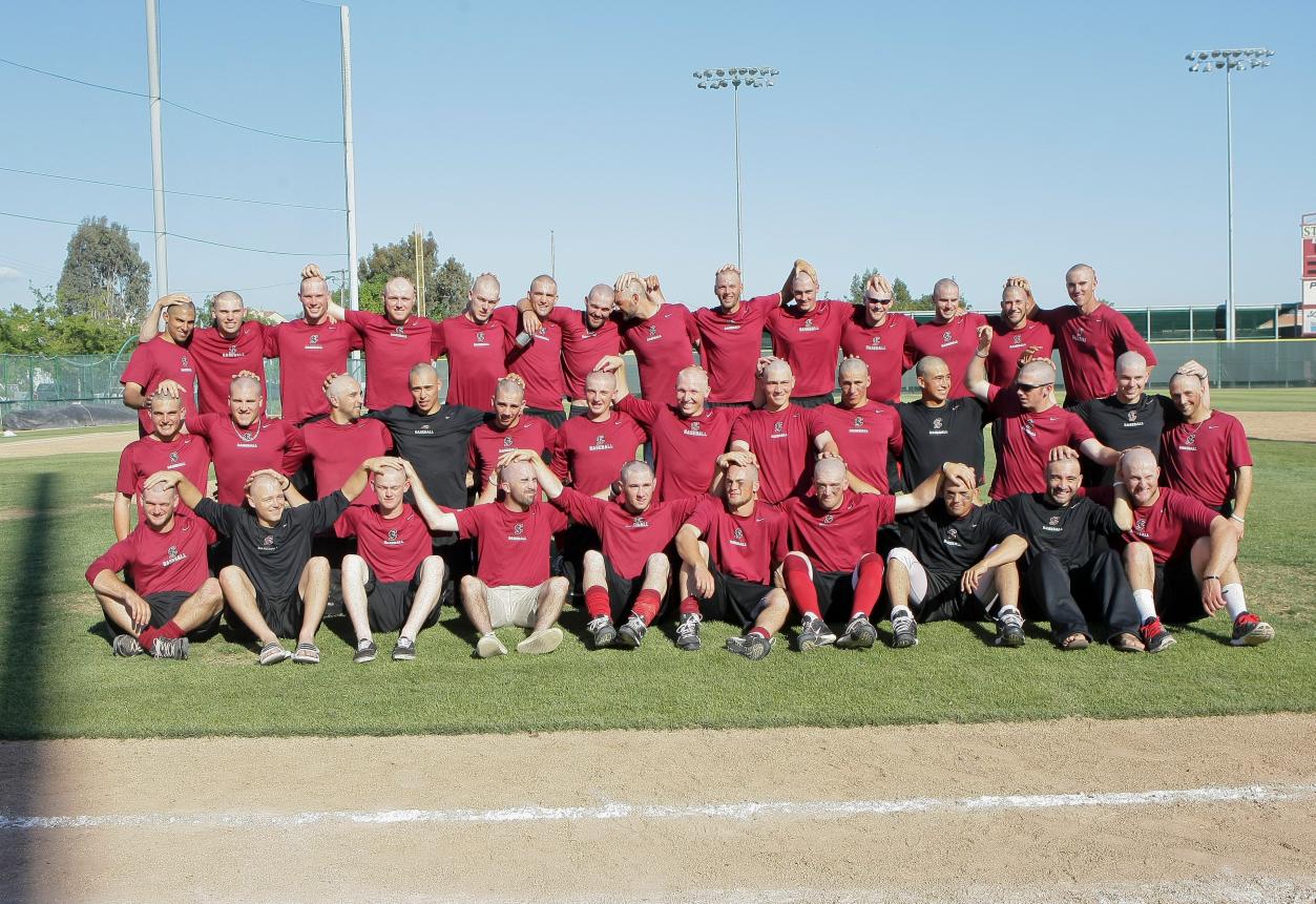 Santa Clara Baseball Raises $9,000 for St. Baldrick's "Base Bald"
