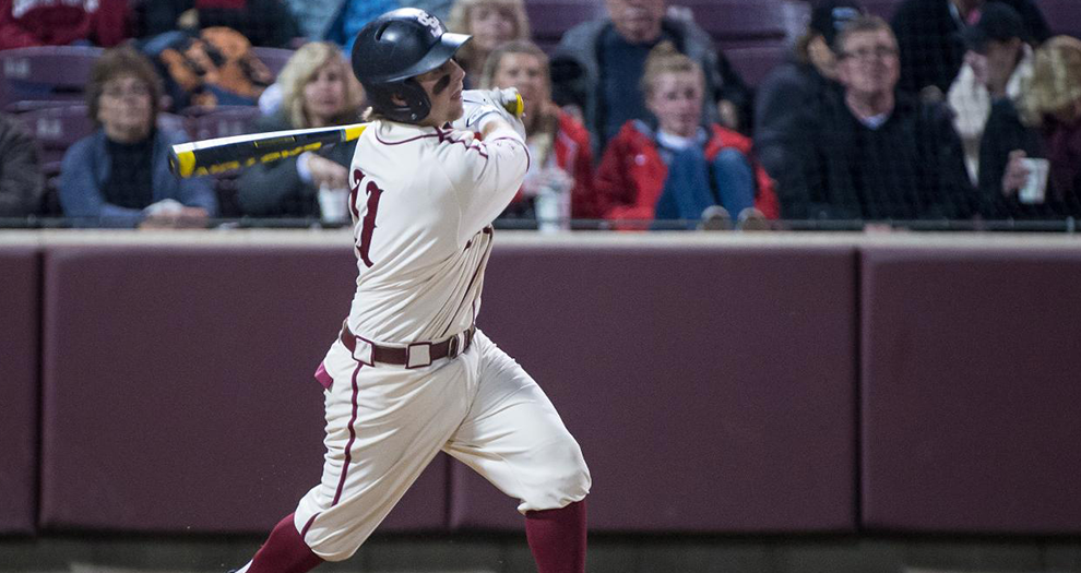 Austin Fisher led off the seventh inning with his first career home run Tuesday night.