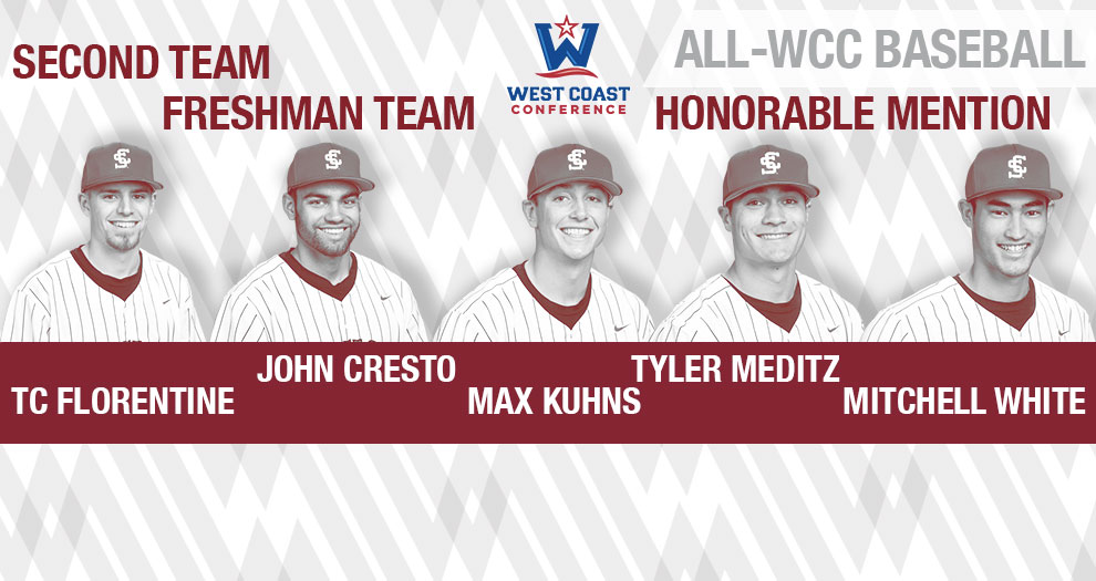 WCC Recognizes Five Bronco Baseball Players in All-Conference Honors