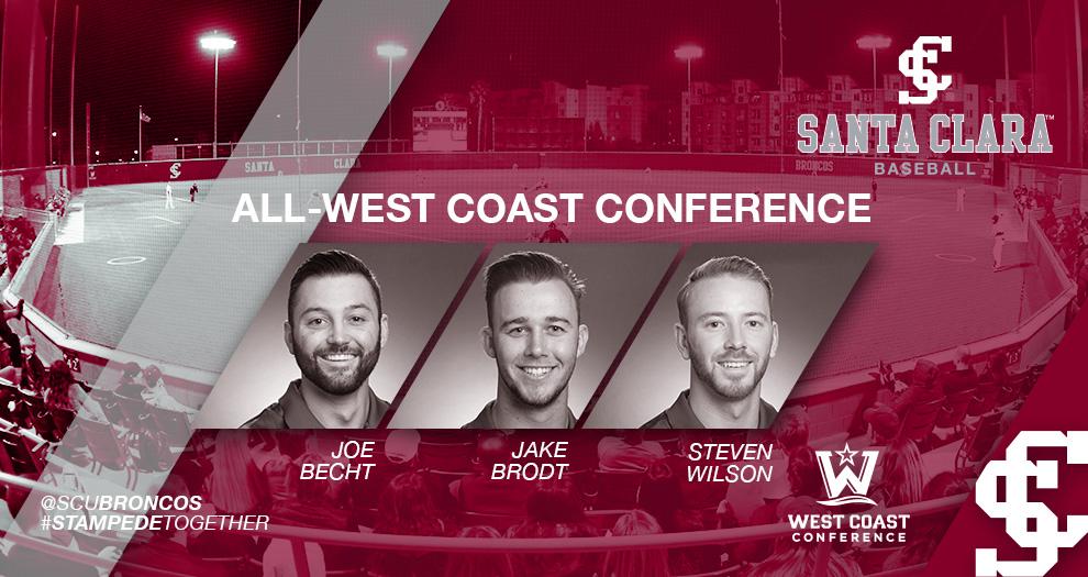 Baseball – Three Broncos Recognized With All-WCC Honors