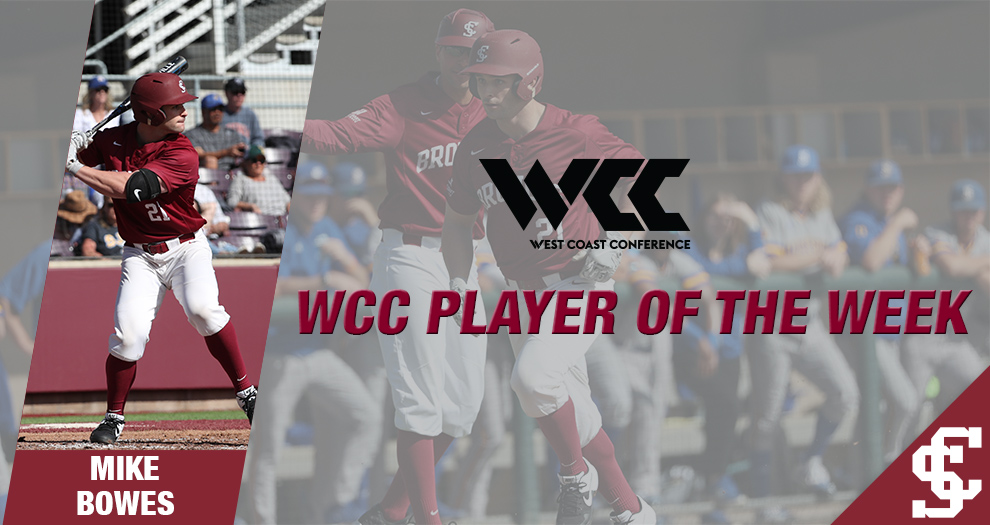 Mike Bowes Named WCC Baseball Player of the Week