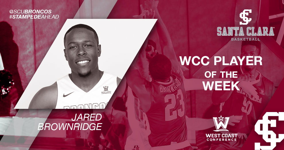 Brownridge Leads Men’s Basketball to Road Wins, Captures WCC Weekly Honor