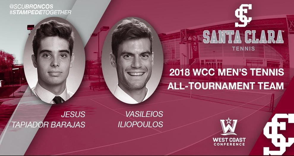 Men’s Tennis’ Iliopoulos & Tapiador Barajas Named to WCC All-Tournament Team