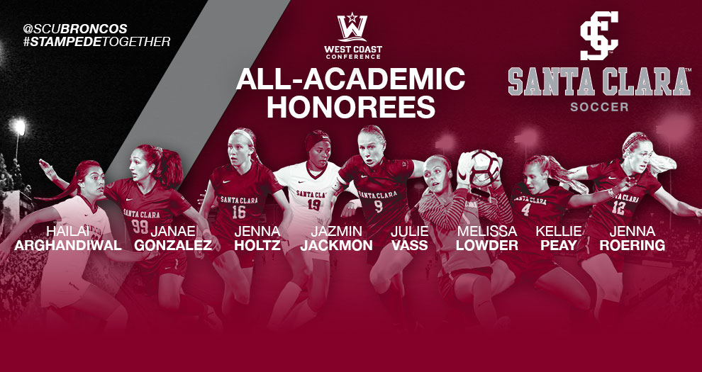 Eight Women's Soccer Players Honored as WCC All-Academic