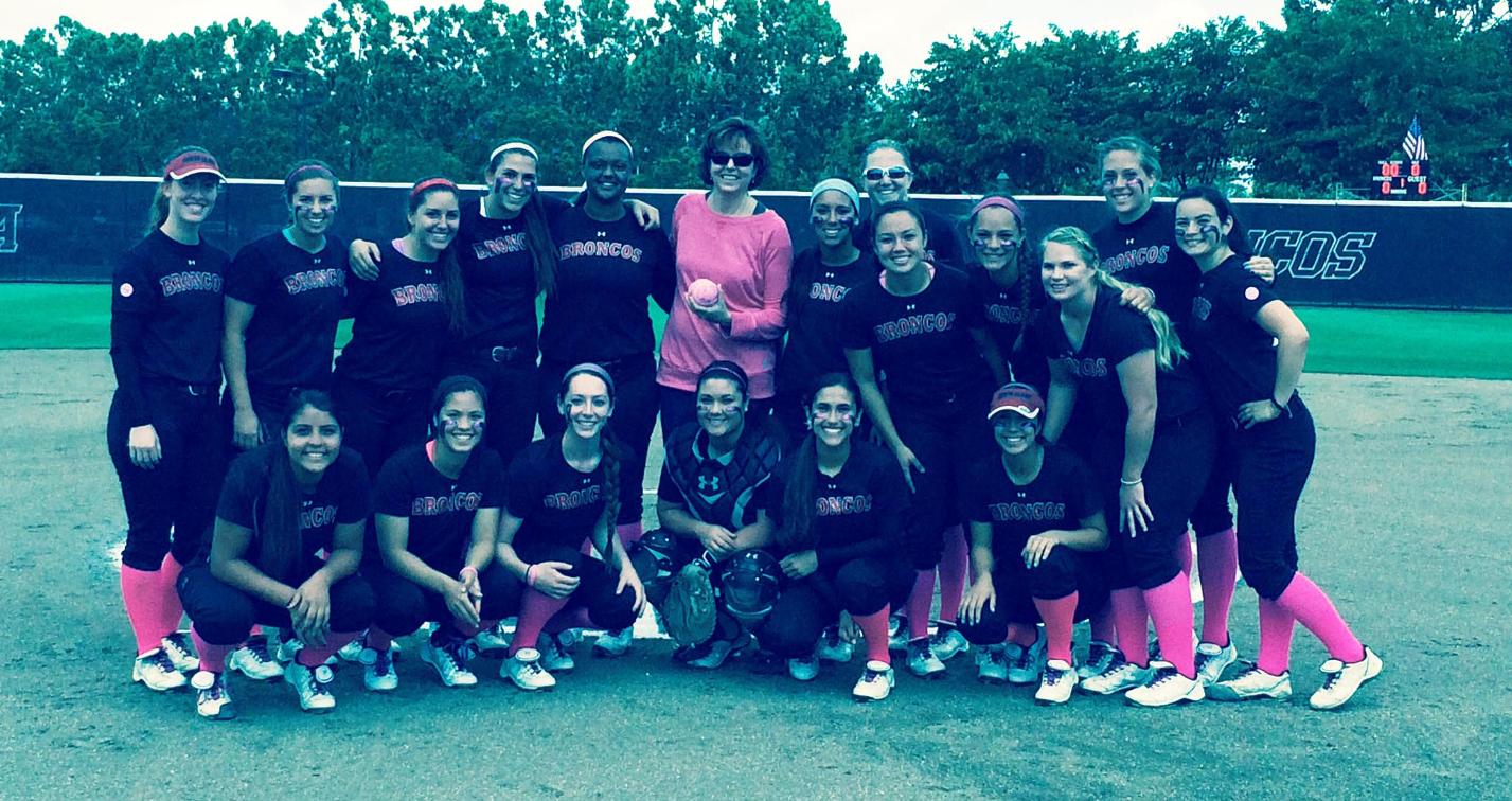 Bronco Softball Falls to Saint Mary's in "Pink" Game