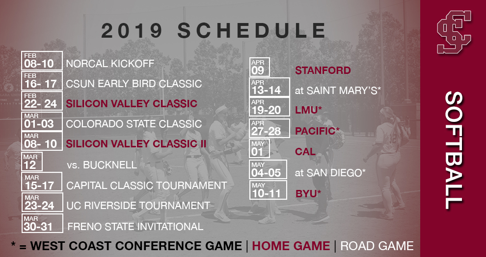 Softball Releases 2019 Schedule