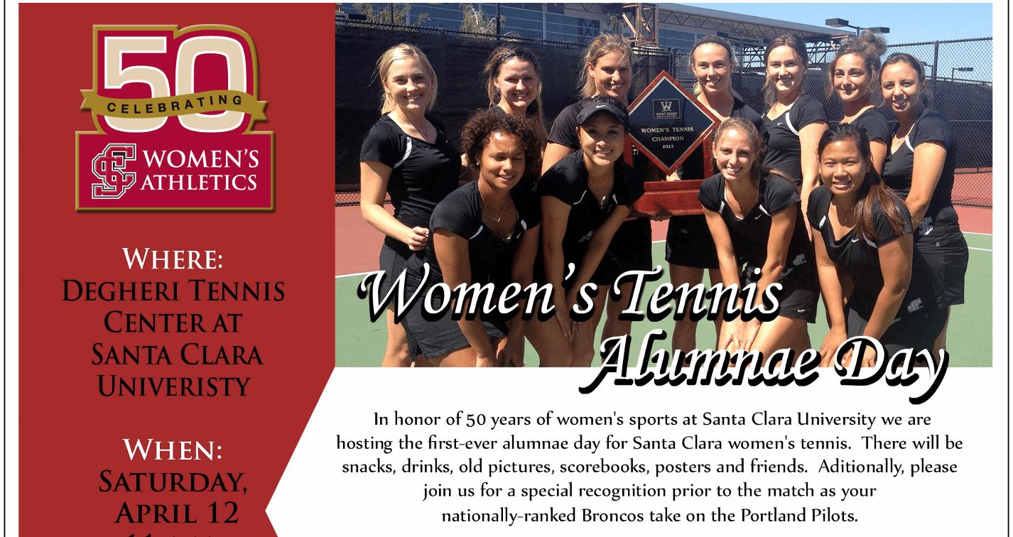RSVP for SCU Women's Tennis Alumnae Day this Saturday!