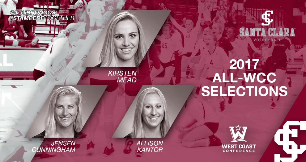 Three Broncos Earn All-WCC Volleyball Honors