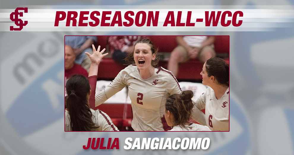 Volleyball Tabbed Fourth in WCC, Sangiacomo Named Preseason All-Conference