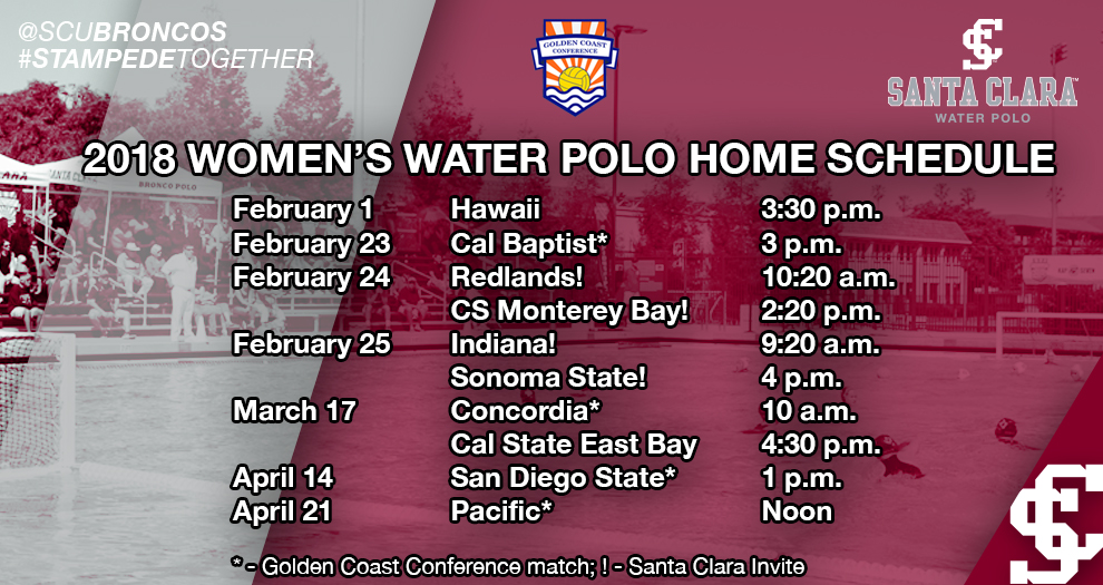 Women’s Water Polo 2018 Schedule Announced