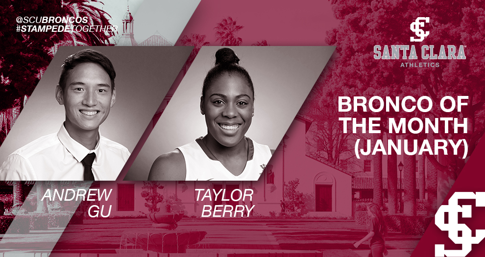 Gu, Berry Named SAAC Broncos of the Month