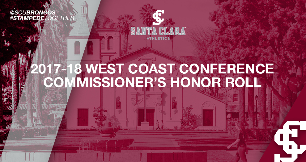 Santa Clara Has Strong Showing on West Coast Conference Commissioner's Honor Roll