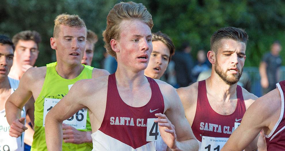 Jack Davidson (center) and Joey Berriatua (right) will run at 5000m for the Broncos at Friday's Mt. SAC Relays.
