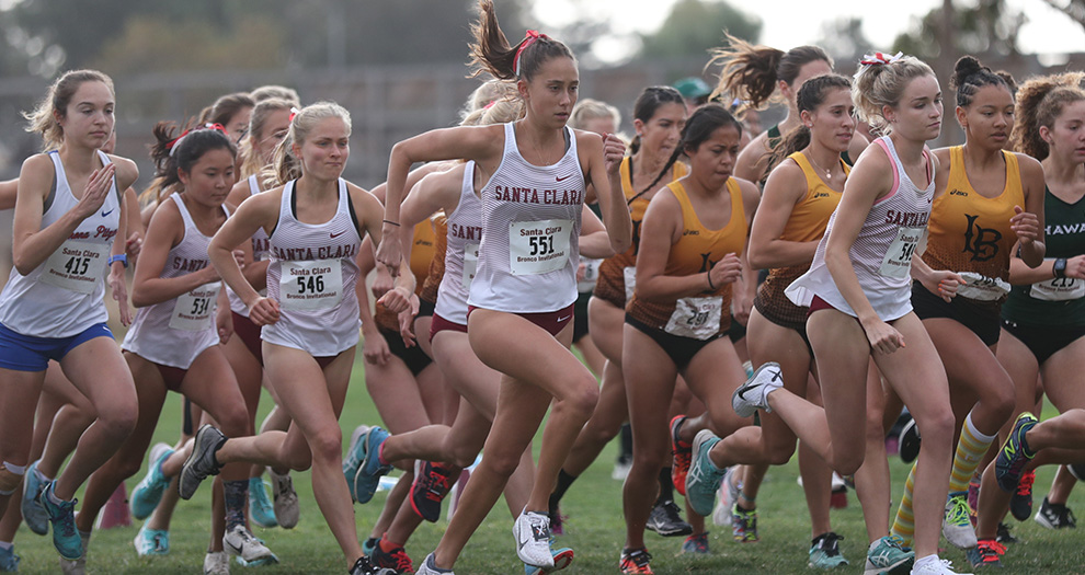 Janie Nabholz (right) bested her 6k PR by more than 34 seconds last time out at the Santa Clara bronco Invitational.