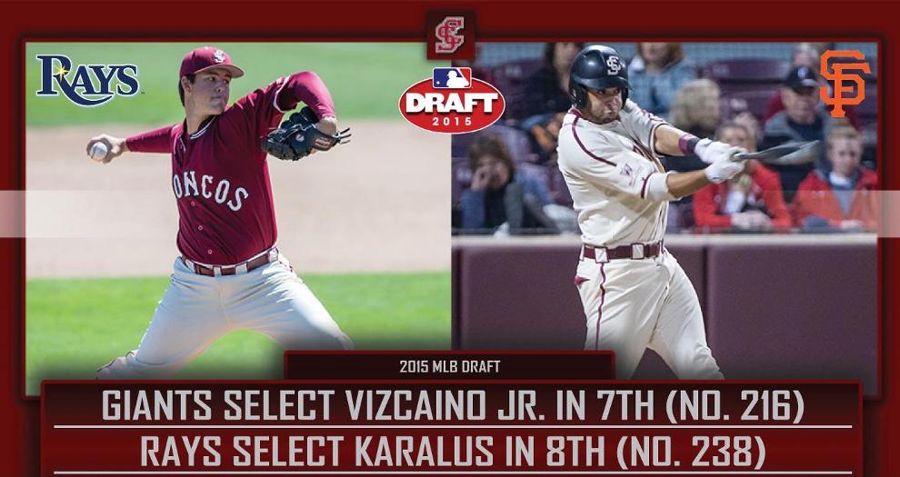 Giants Select Vizcaino, Jr. in 7th Round; Rays Select Karalus in 8th Round of MLB Draft Tuesday