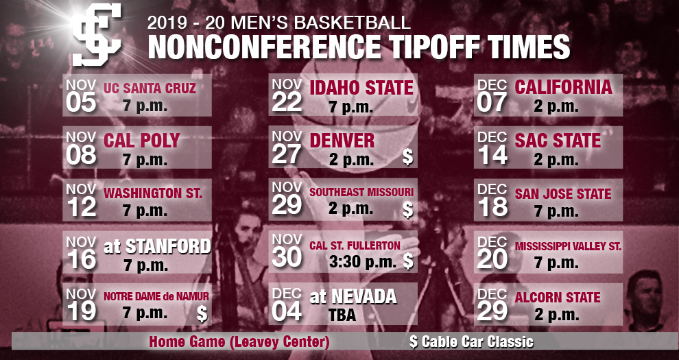 Men’s Basketball Nonconference Home Tipoff Times Finalized