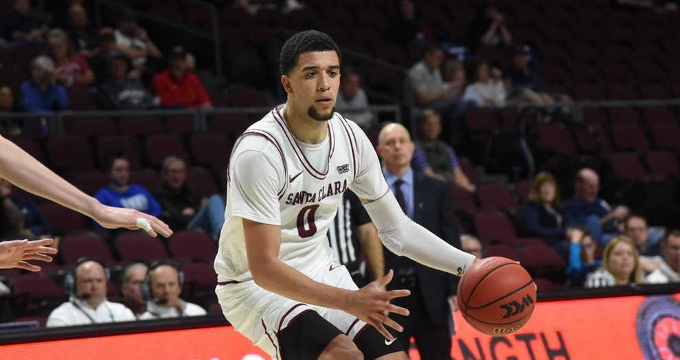 Men’s Basketball Wins Opening Game in WCC Tournament, Reaches 20 Wins