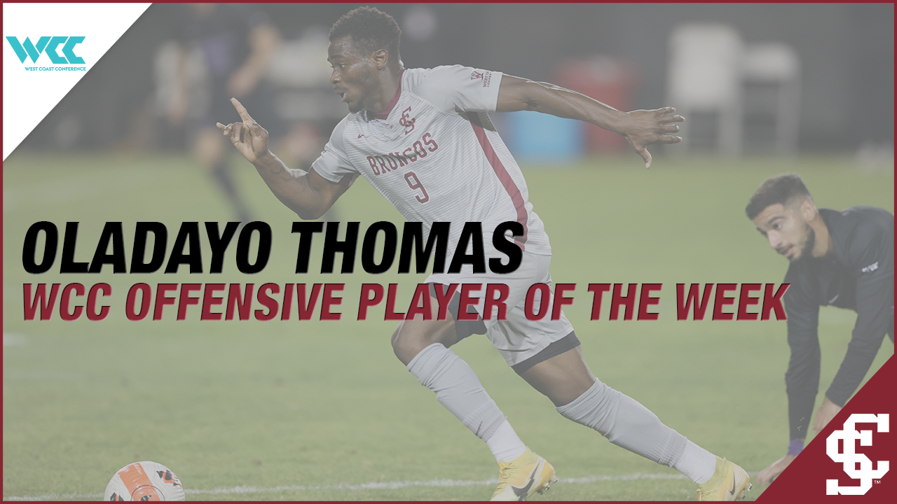 Thomas Named WCC Men’s Soccer Offensive Player of the Week