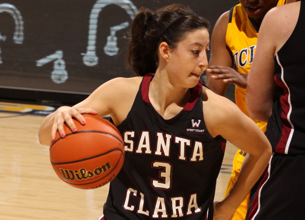 Santa Clara's Meagan Fulps drives to the basket Saturday against UC Irvine. (Glenn - Karen Feingerts Photo)