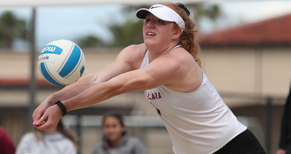 Chloe Loreen (pictured)/Alex Anthony teamed up to go 2-0 at the SCU Beach Volleyball Courts in the last four days.