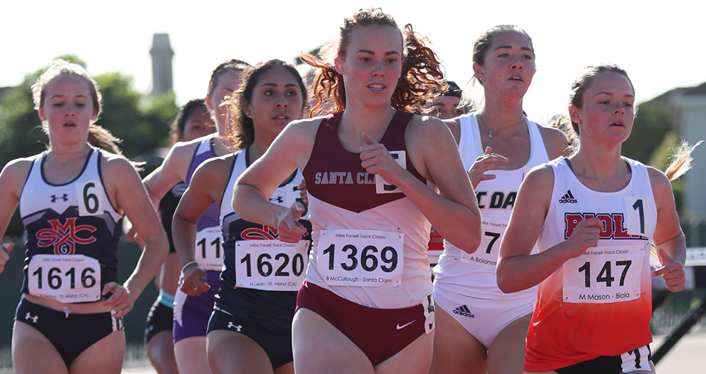 Bevin McCullough won her 800-meter section at the team's last event, the Mike Fanelli Track Classic, which was also held at Chabot College.
