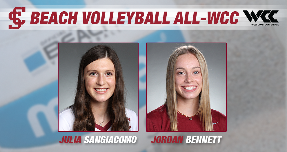 Beach Volleyball’s Sangiacomo, Bennett Earn All-WCC Honors