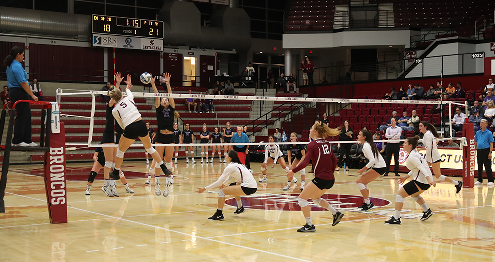 Santa Clara plays three of its final four matches this season on the road.