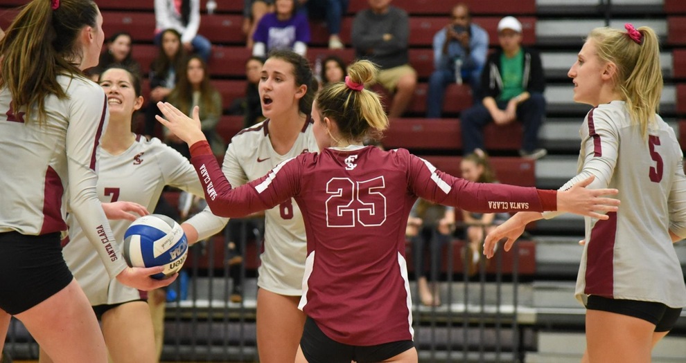 Volleyball Rallies from Two Sets Down, Knocks Off Portland