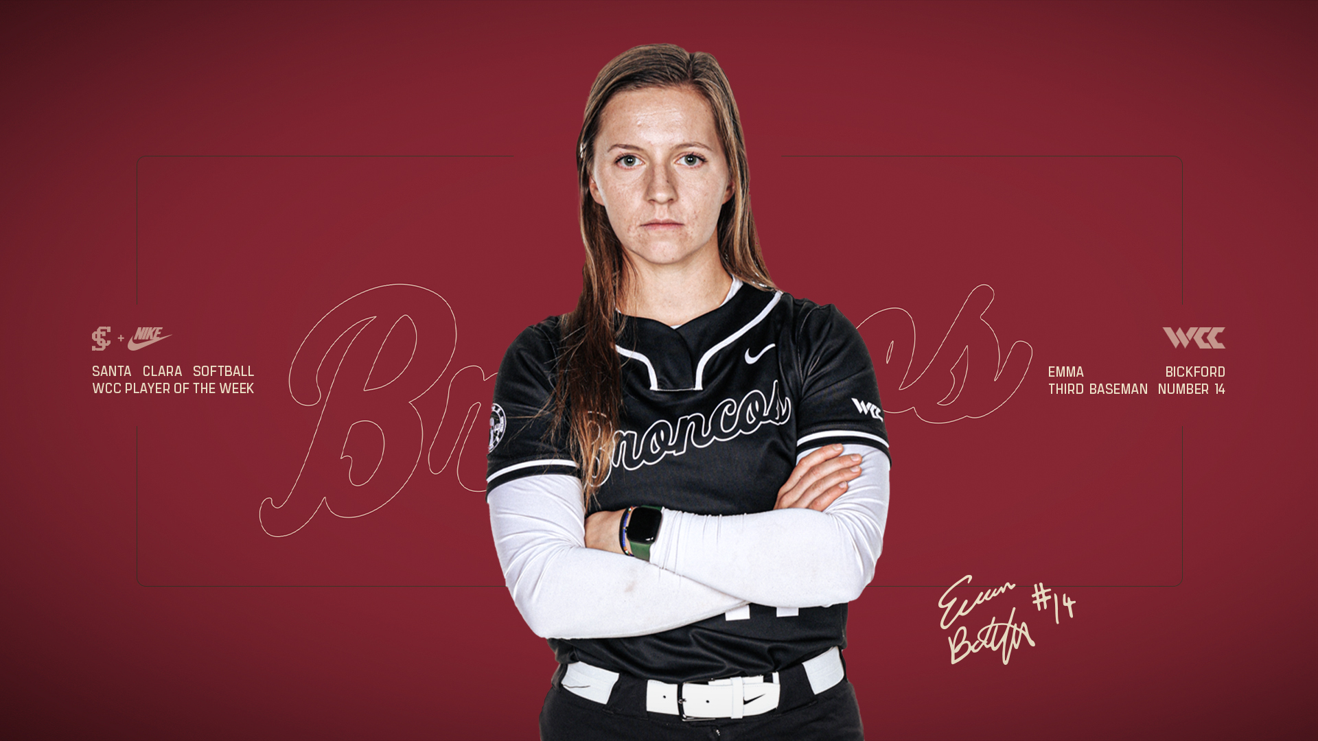 Emma Bickford Tabbed WCC Softball Player of the Week